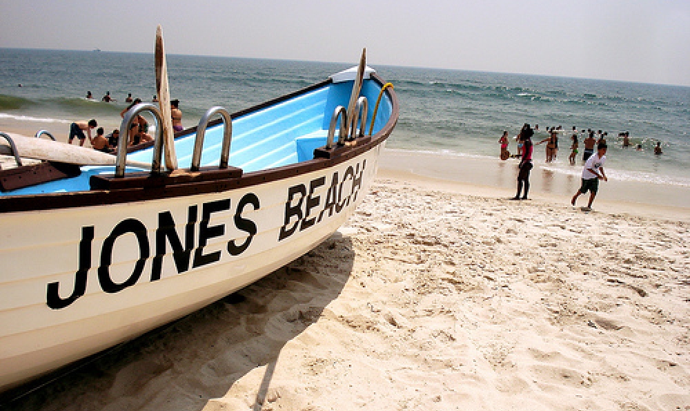 Lifeguard boat at Jones Beach in New York